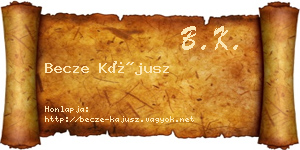 Becze Kájusz névjegykártya
